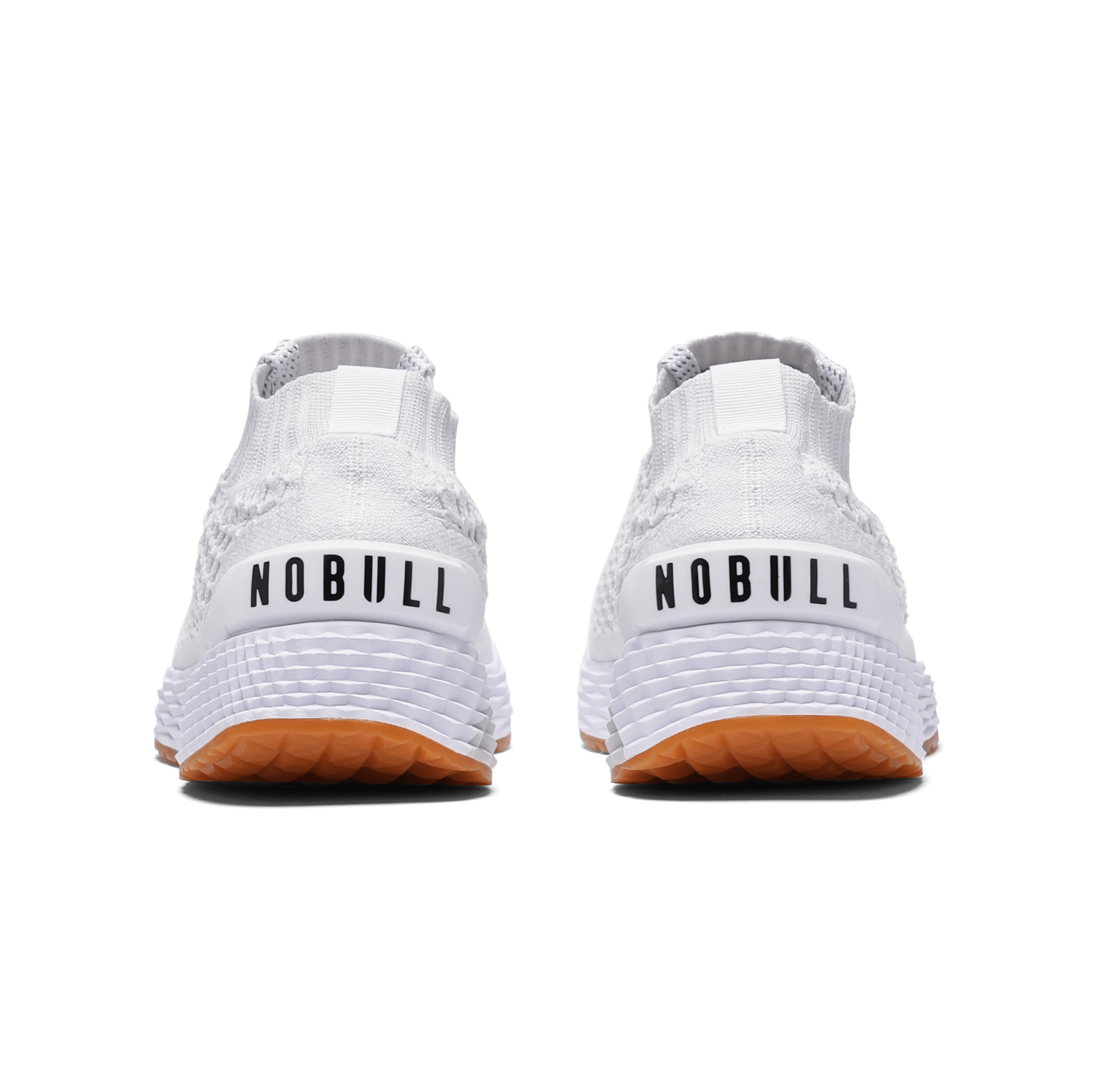 Men's White Allday Knit Shoes Back Angle