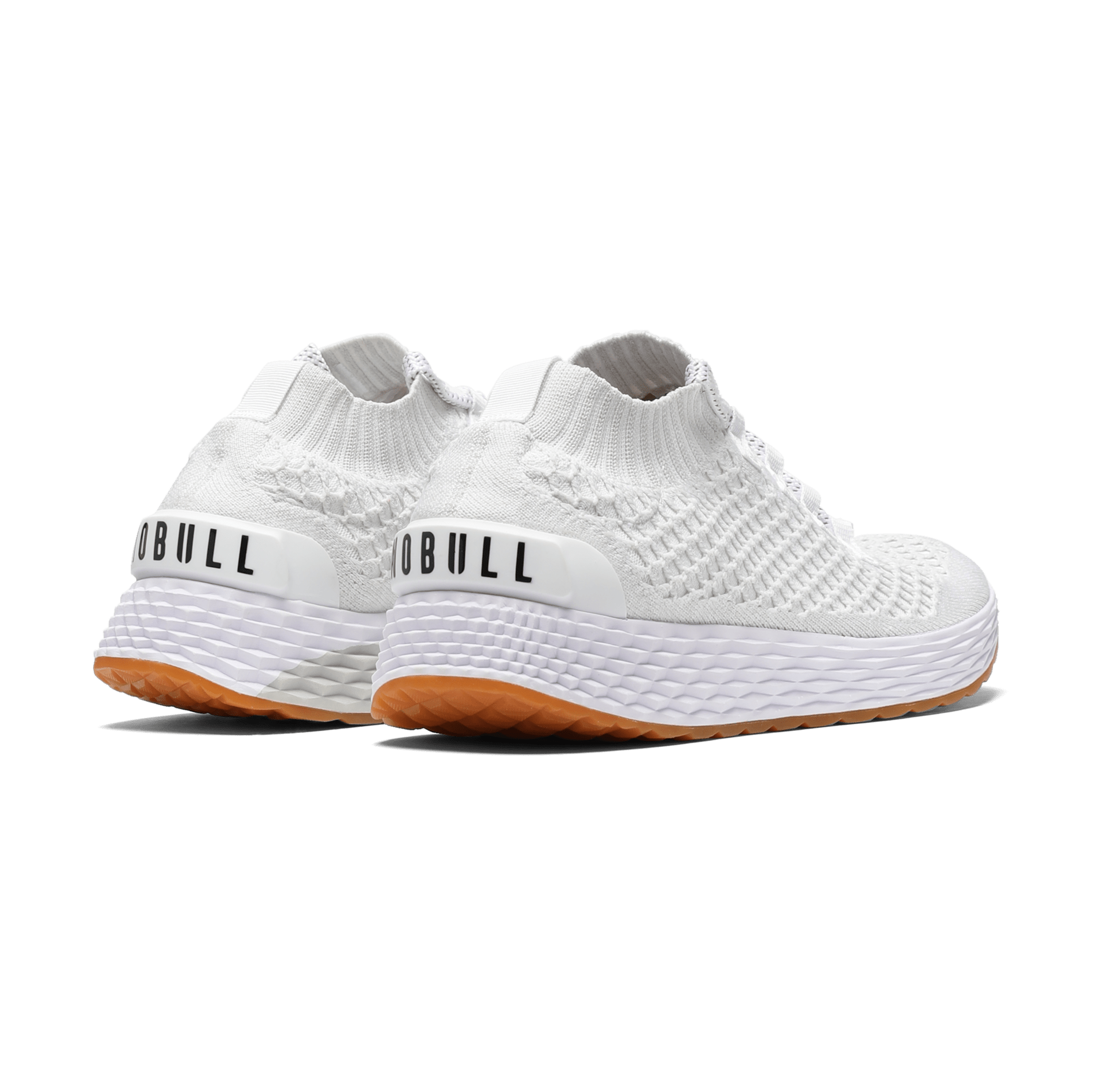 Men's White Allday Knit Shoes Back Side Angle