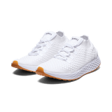 Men's White Allday Knit Shoes Front Side Angle