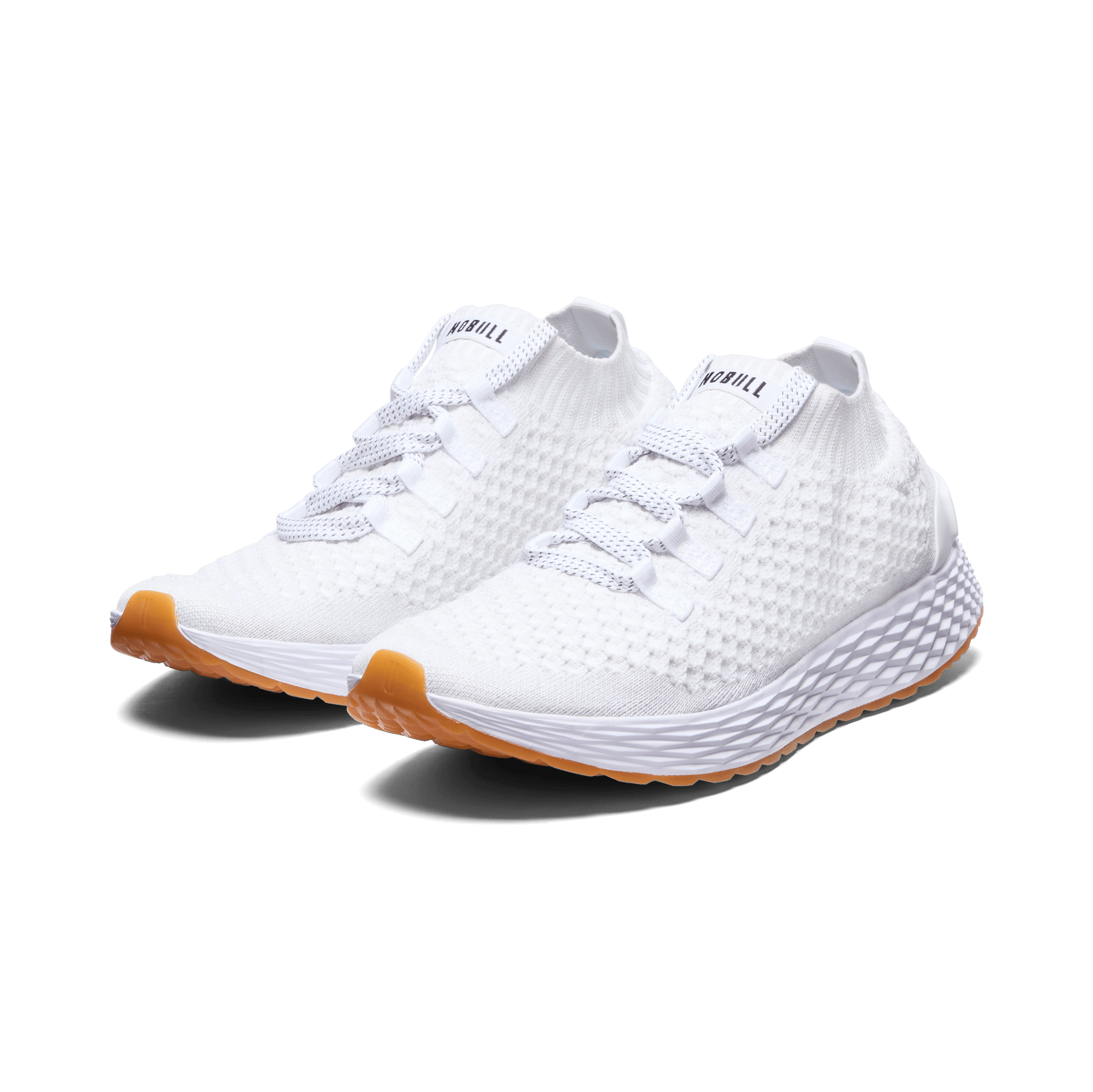 Men's White Allday Knit Shoes Front Side Angle