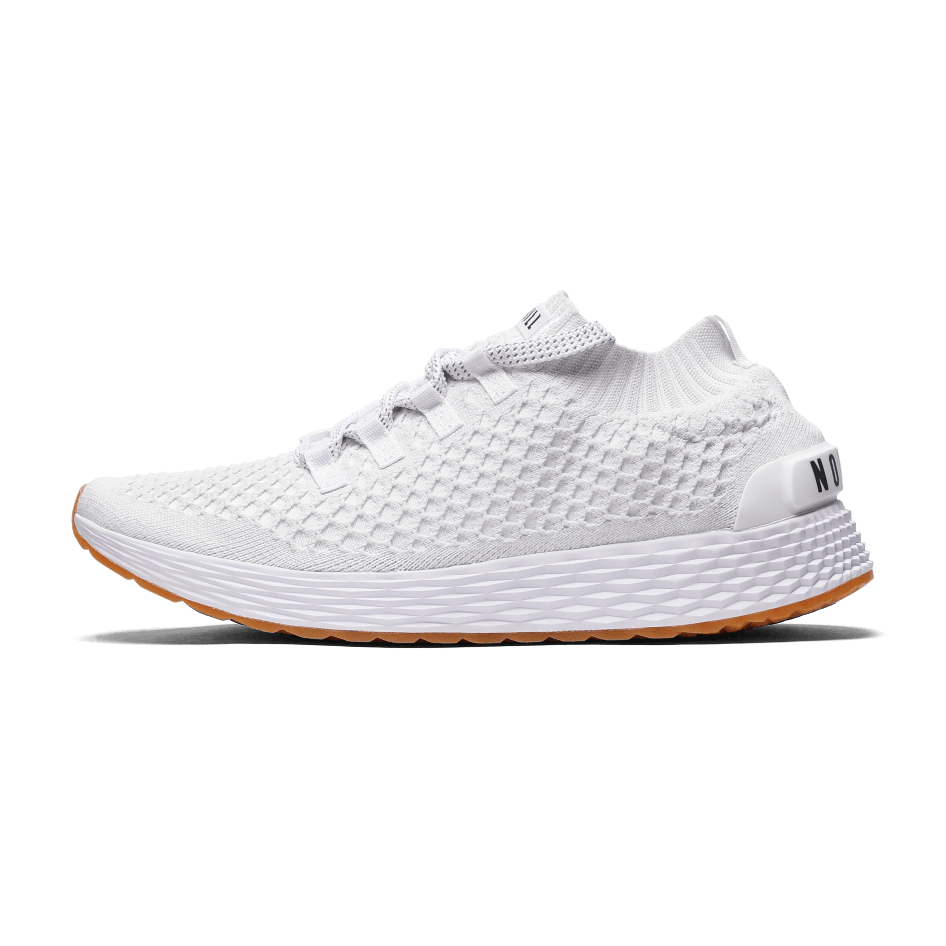 Men's White Allday Knit Shoes Side Angle