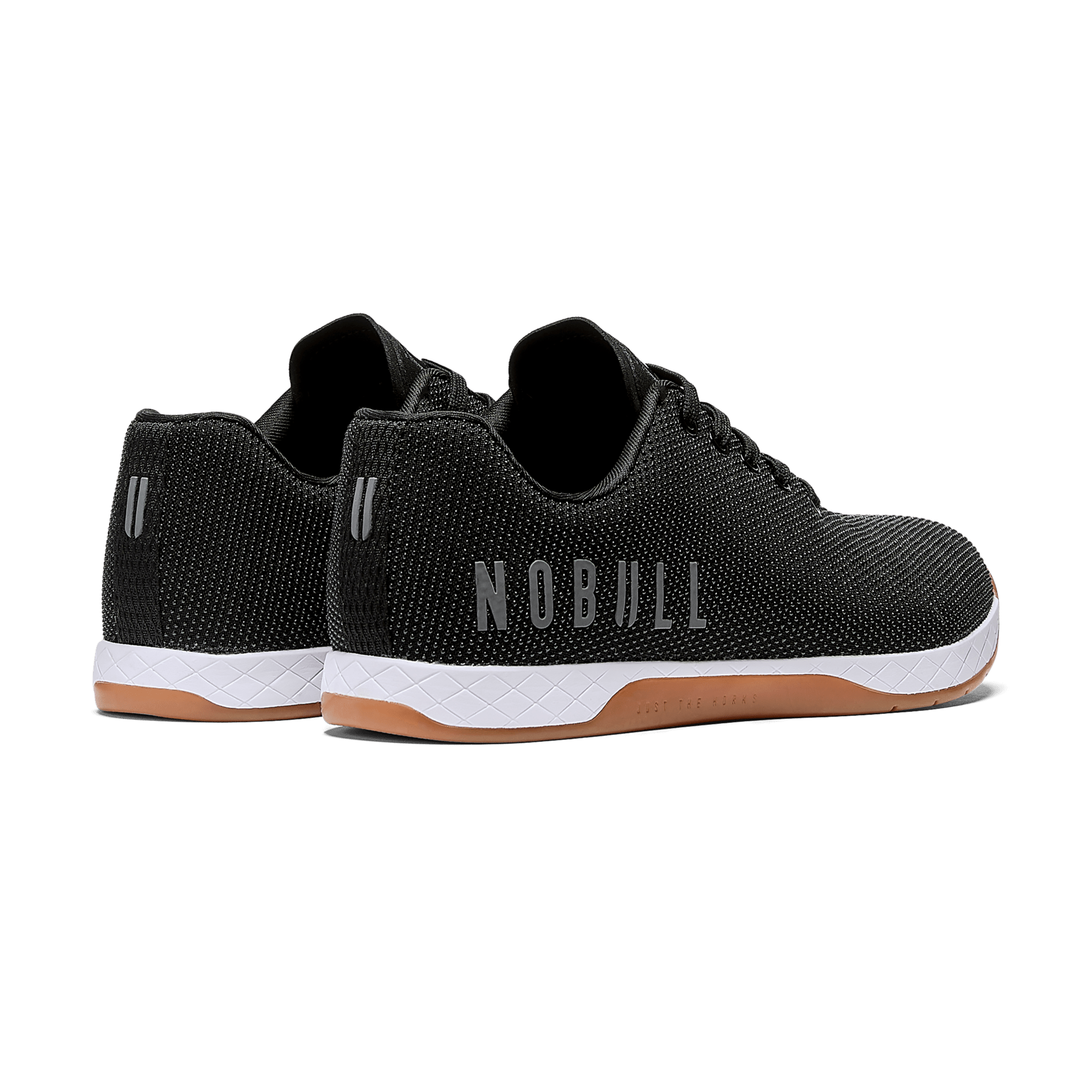 Men's Black White Gum Outwork Shoes Back Side Angle