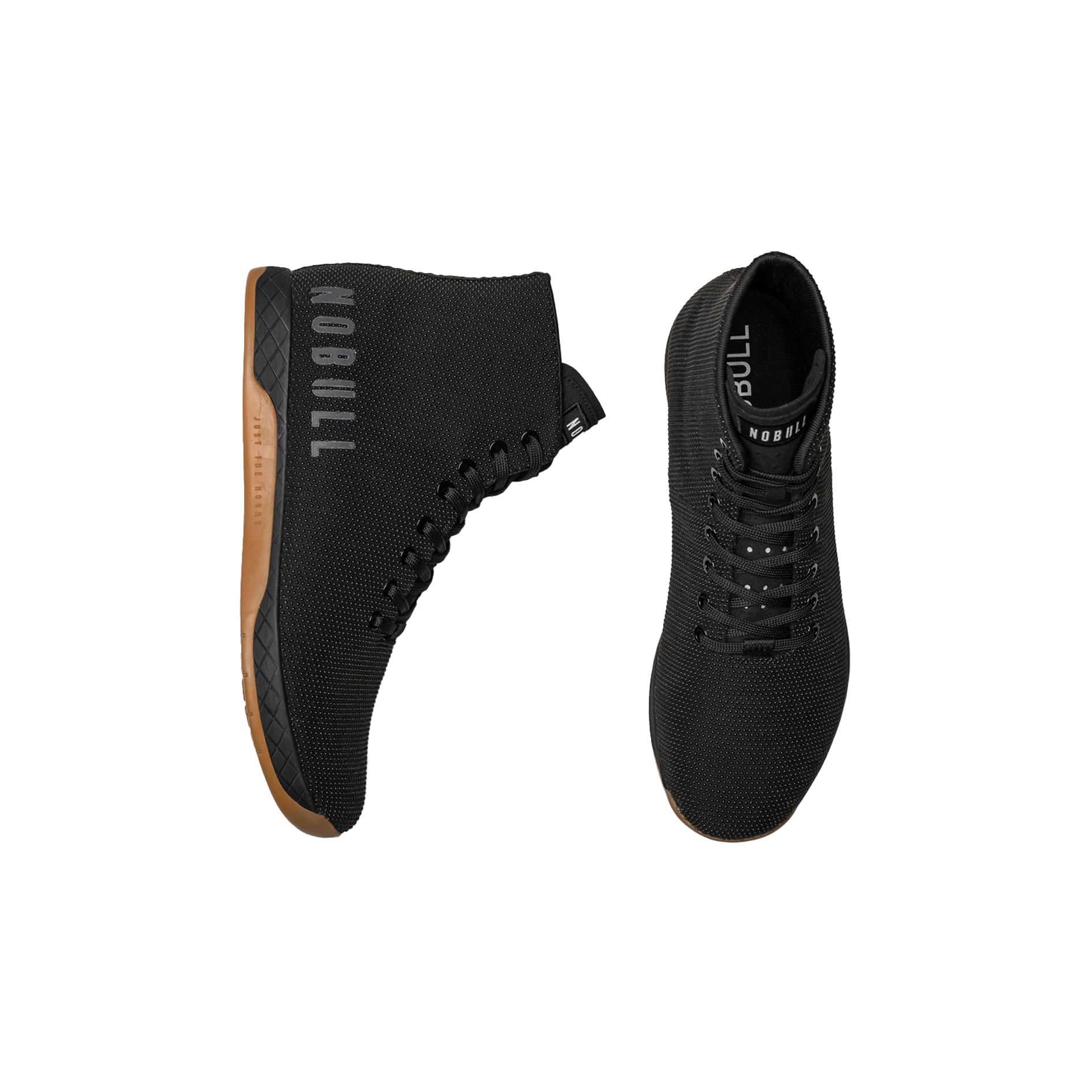 Men's Black Gum Outwork High-Top Shoes Above Angled