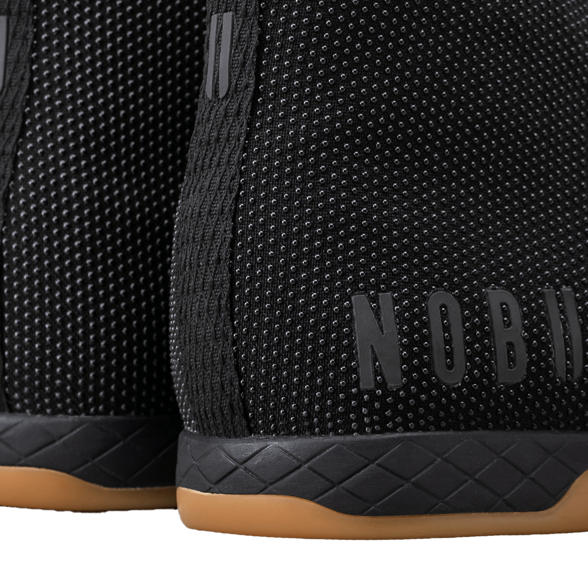 Women's Black Gum Outwork High-Top Shoes Material Angle