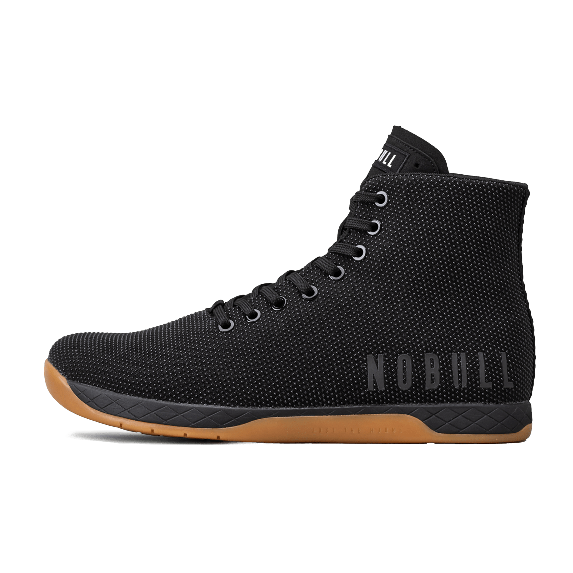 Men's Black Gum Outwork High-Top Shoes Side Angle