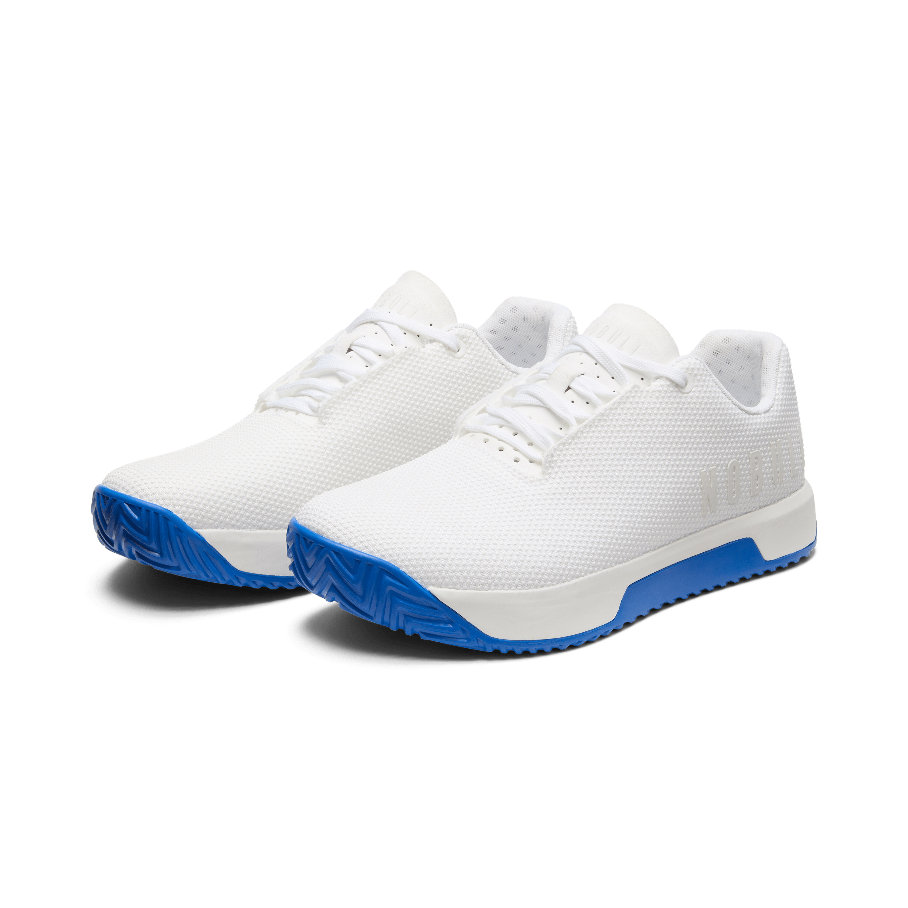 White Royal Blue Outwork Edge (Impact) Shoes Front Side Angle