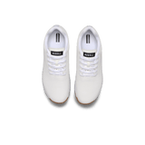 Women's White Gum Outwork Shoes Above Angle