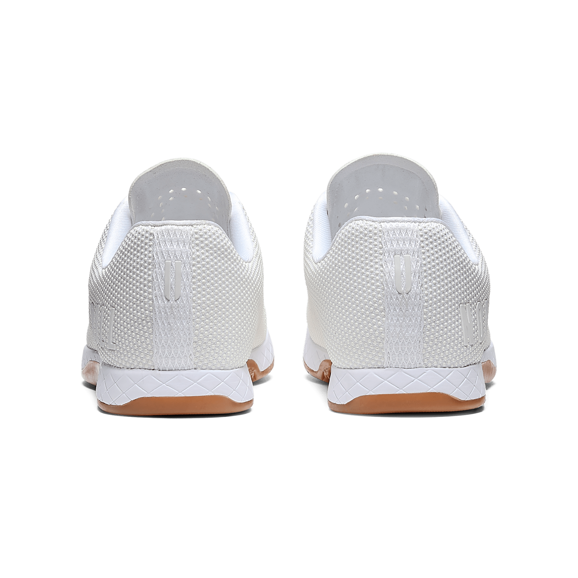Men's White Gum Outwork Shoes Back Angle