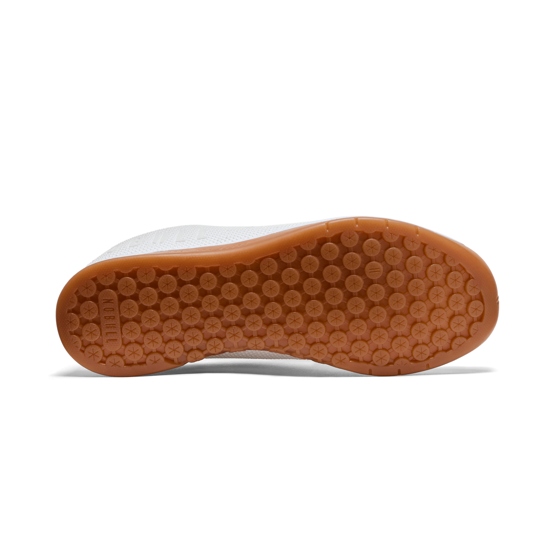 Men's White Gum Outwork Shoes Bottom Angle