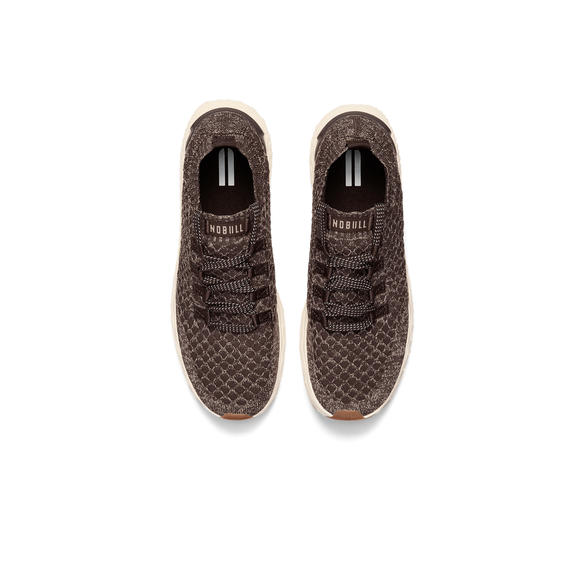 Brown Heather Allday Knit Shoes Above Angle.