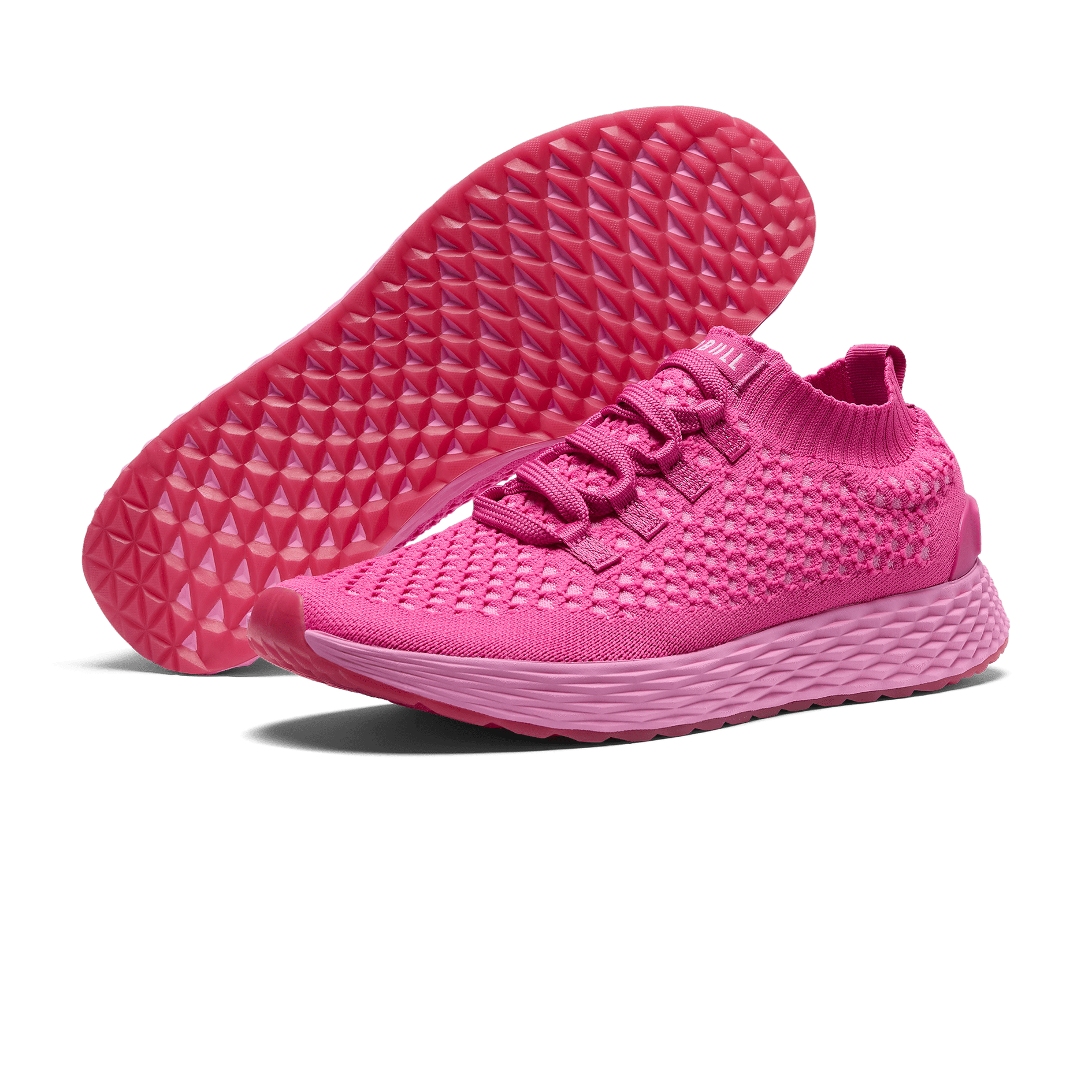 Fuchsia Allday Knit Shoes Angled.