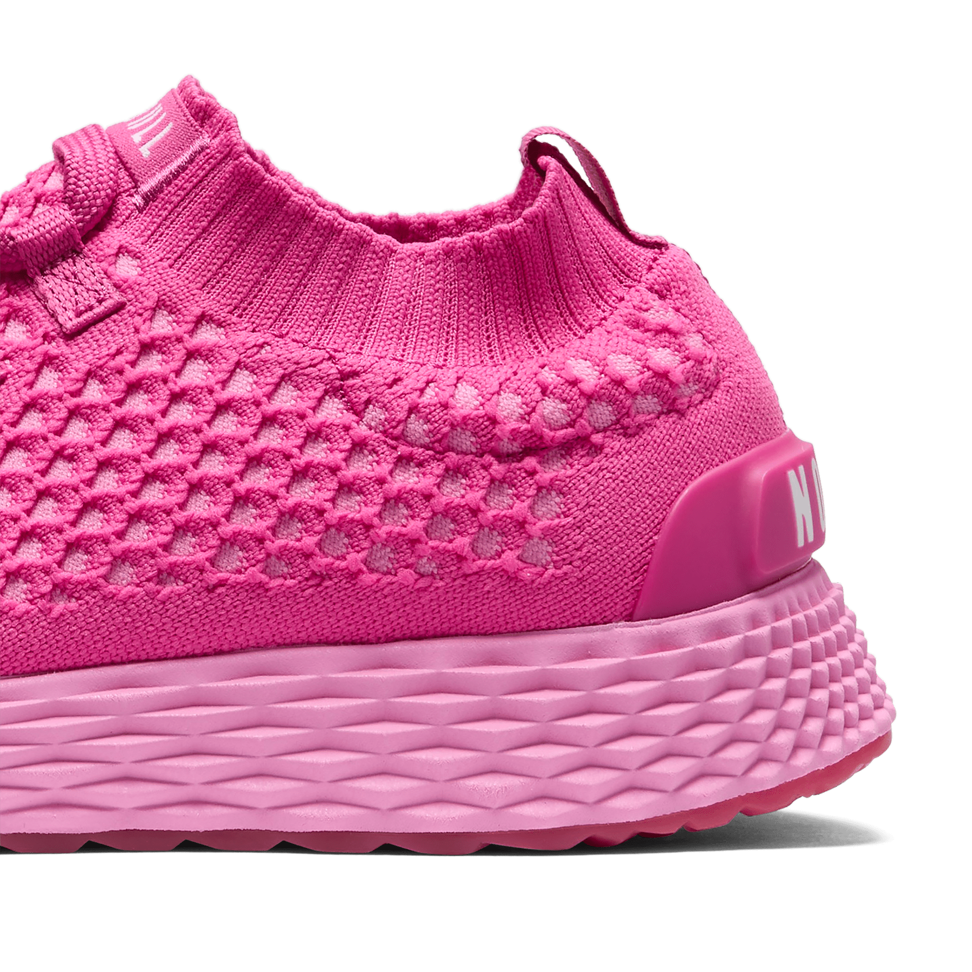 Fuchsia Allday Knit Shoes Detail Angle.