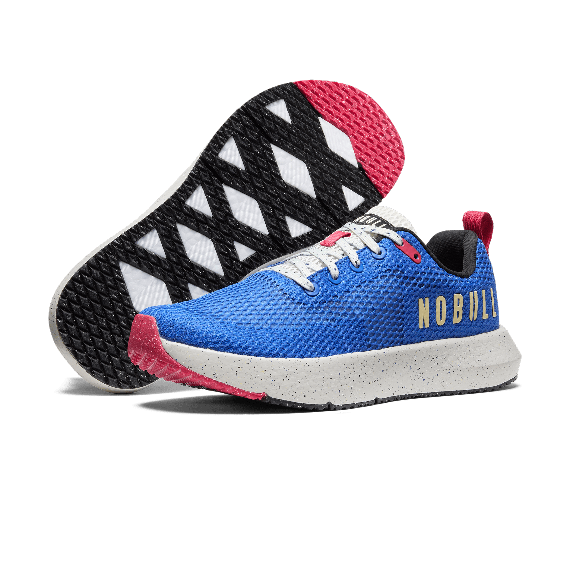 Cobalt Speckle Drive Mesh Shoes Angled.