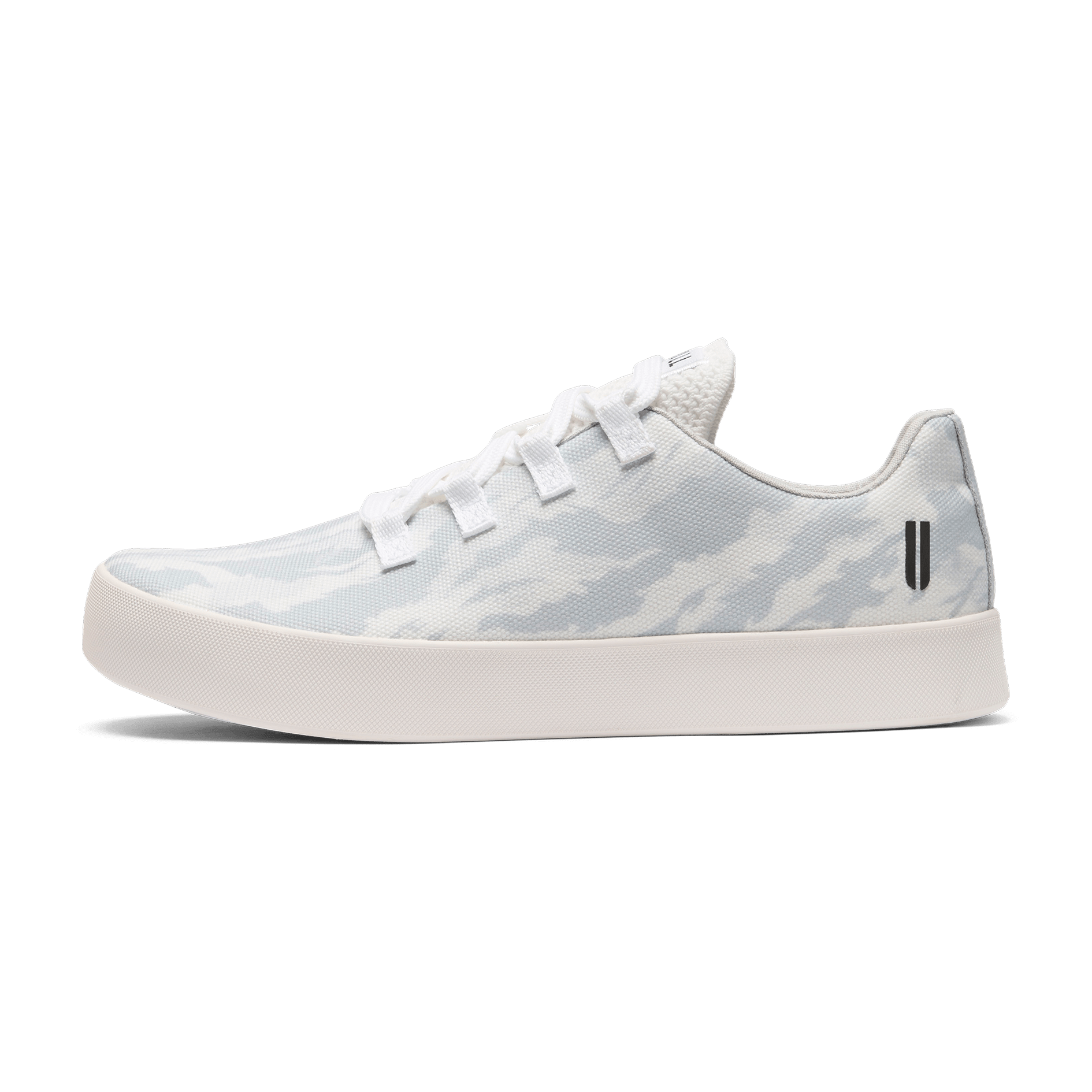 Light Grey Camo Recs Canvas Shoes Side Angle.
