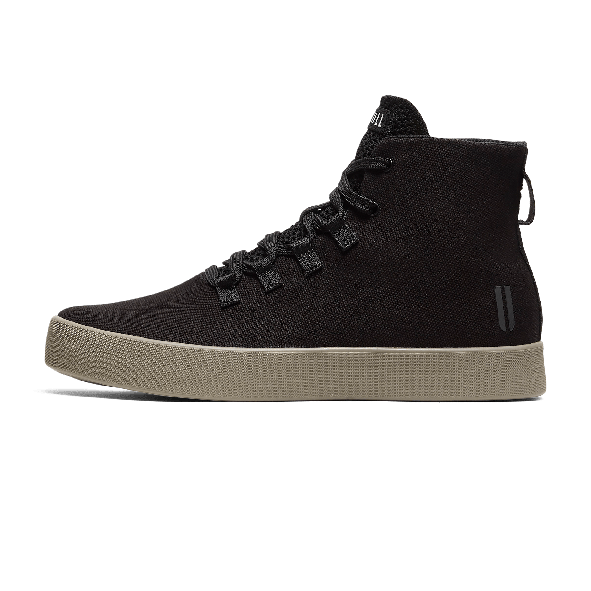 Black Recs Canvas High-Top Side Angle.