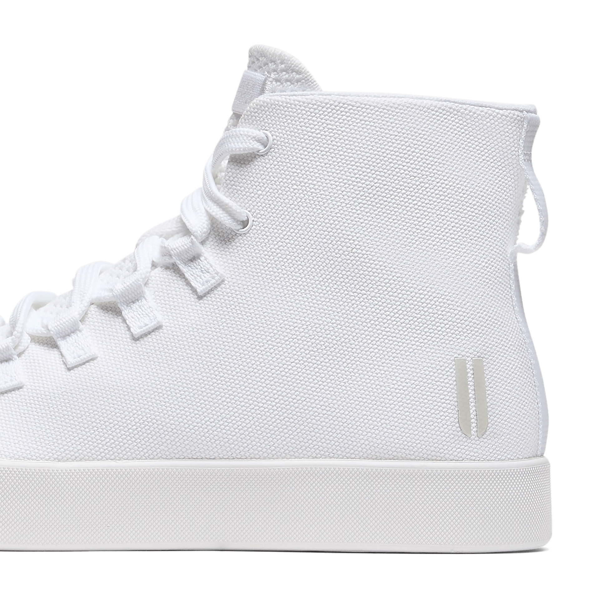 White Recs Canvas High-Top Detail Shot Angle.