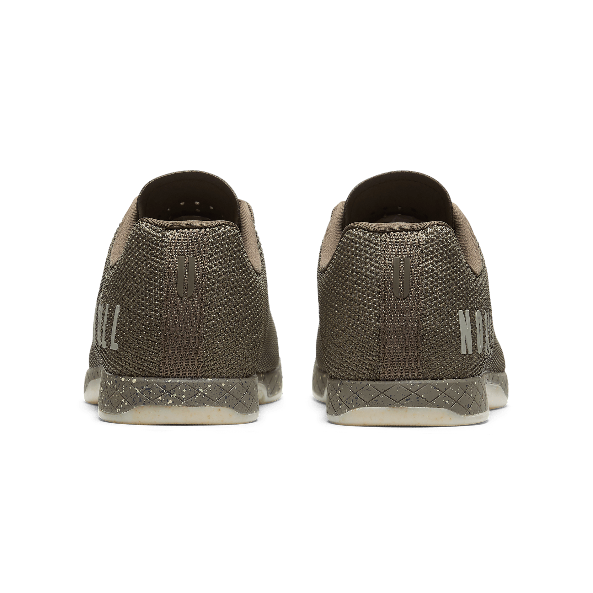 Taupe Speckle Outwork Shoes Back Angle.