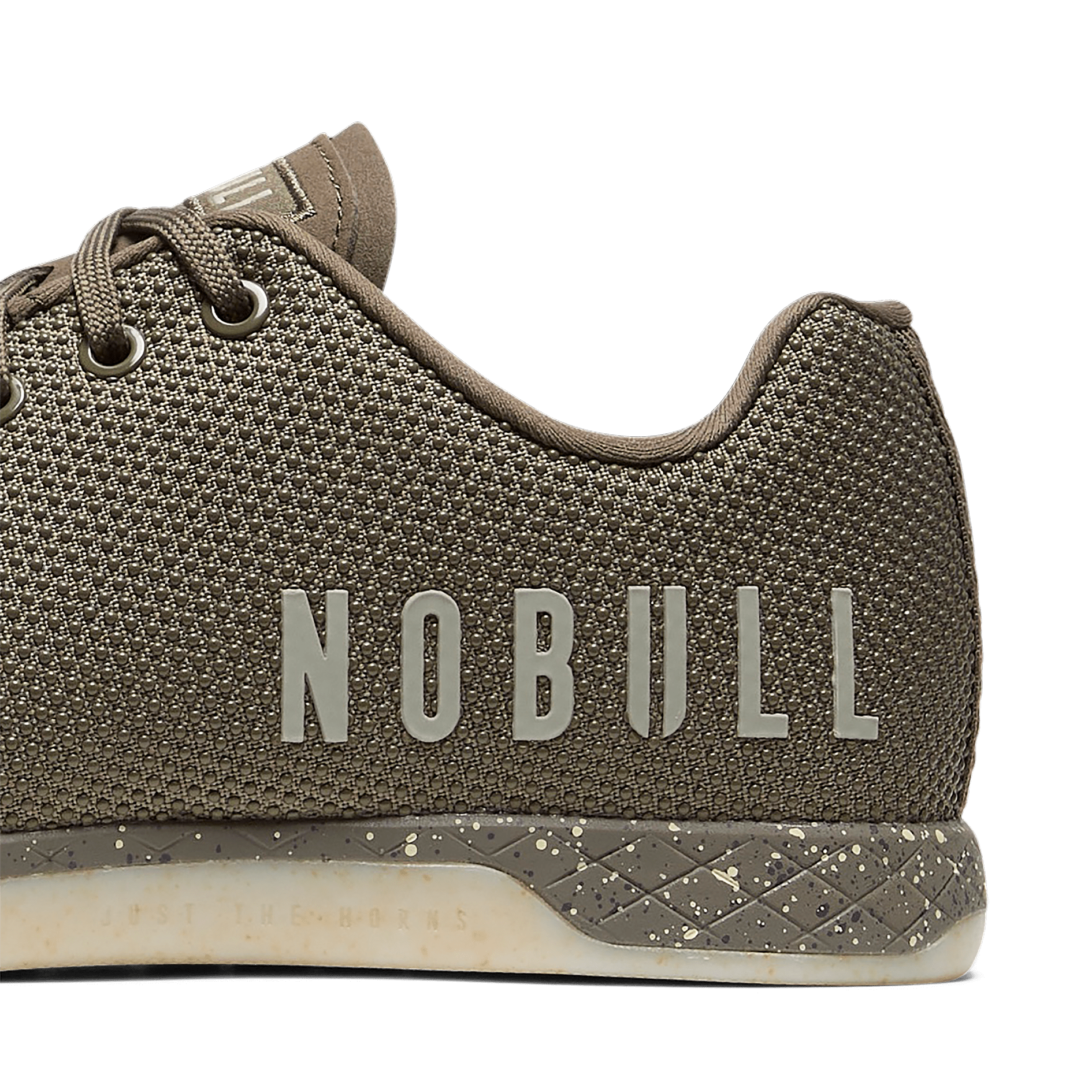 Taupe Speckle Outwork Shoes Detail Angle.