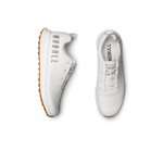 Women's White Leather Golf Shoes Above Angle