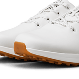 Men's White Leather Golf Shoes Toe Box Angle