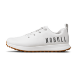 Men's White Leather Golf Shoes Side Angle