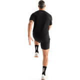 Men's Full Body Black Be U Crew Sock Back Angle.