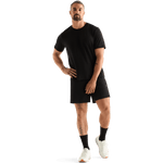 Men's Full Body Black Be U Crew Sock Front Angle.
