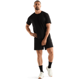 Men's Full Body Black Be U Crew Sock Front Angle.
