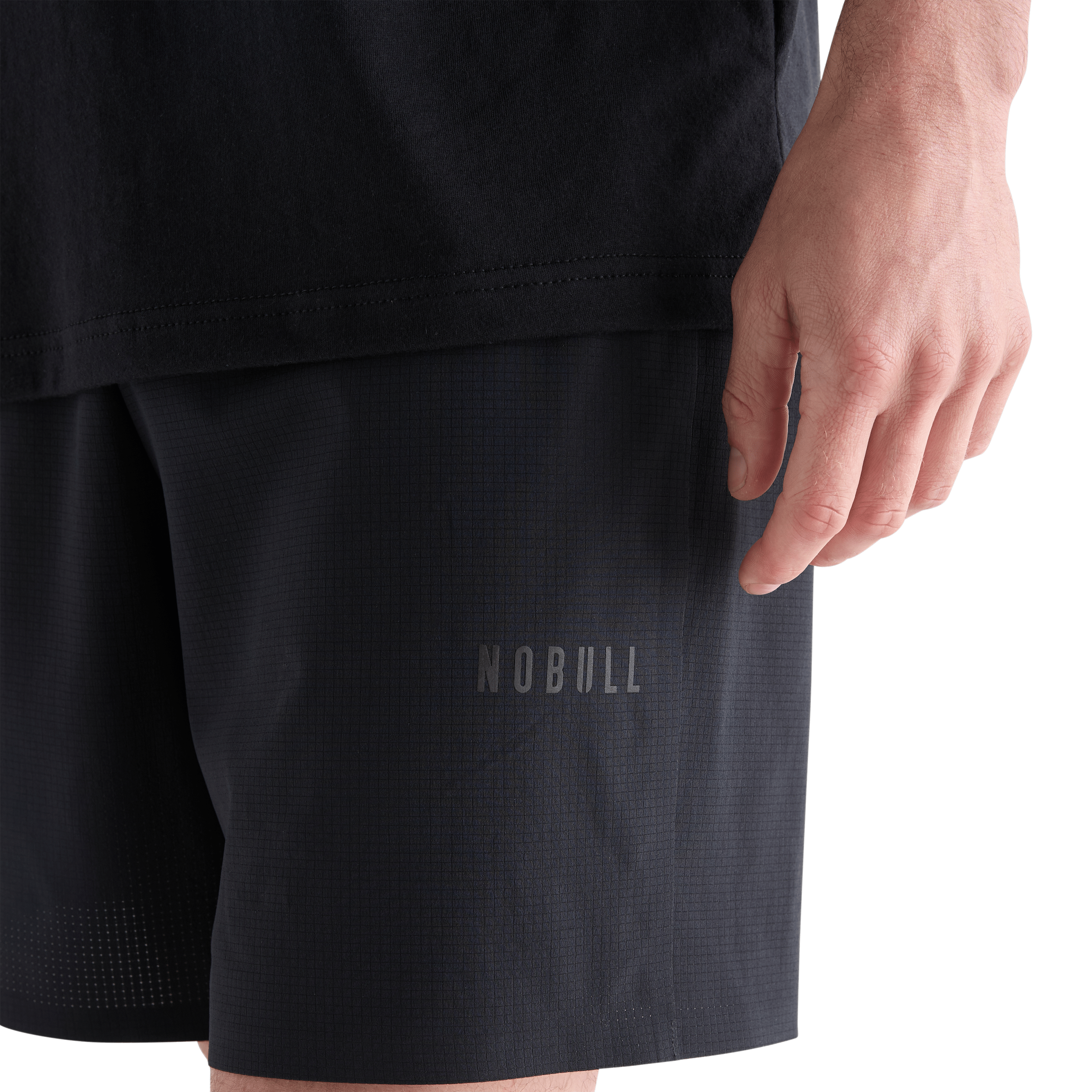 Men's Black Light Lined Short 7" NOBULL Angle