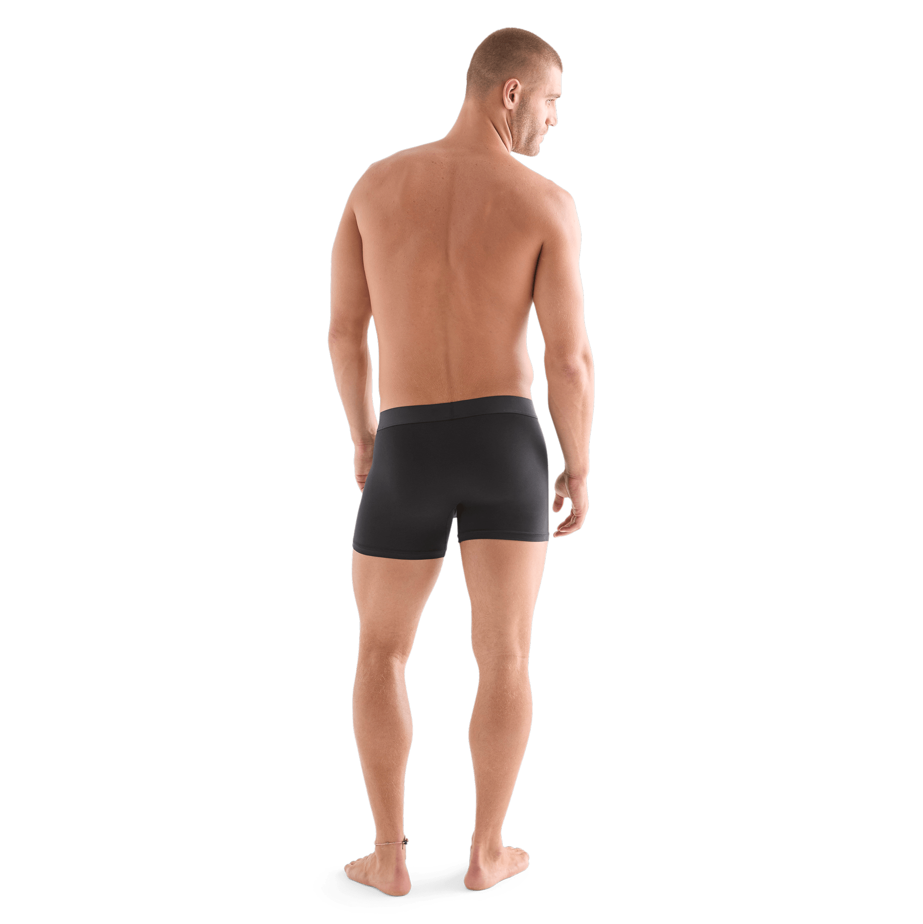 Men's Black Allday Boxer Brief 5" Back Full Body Angle