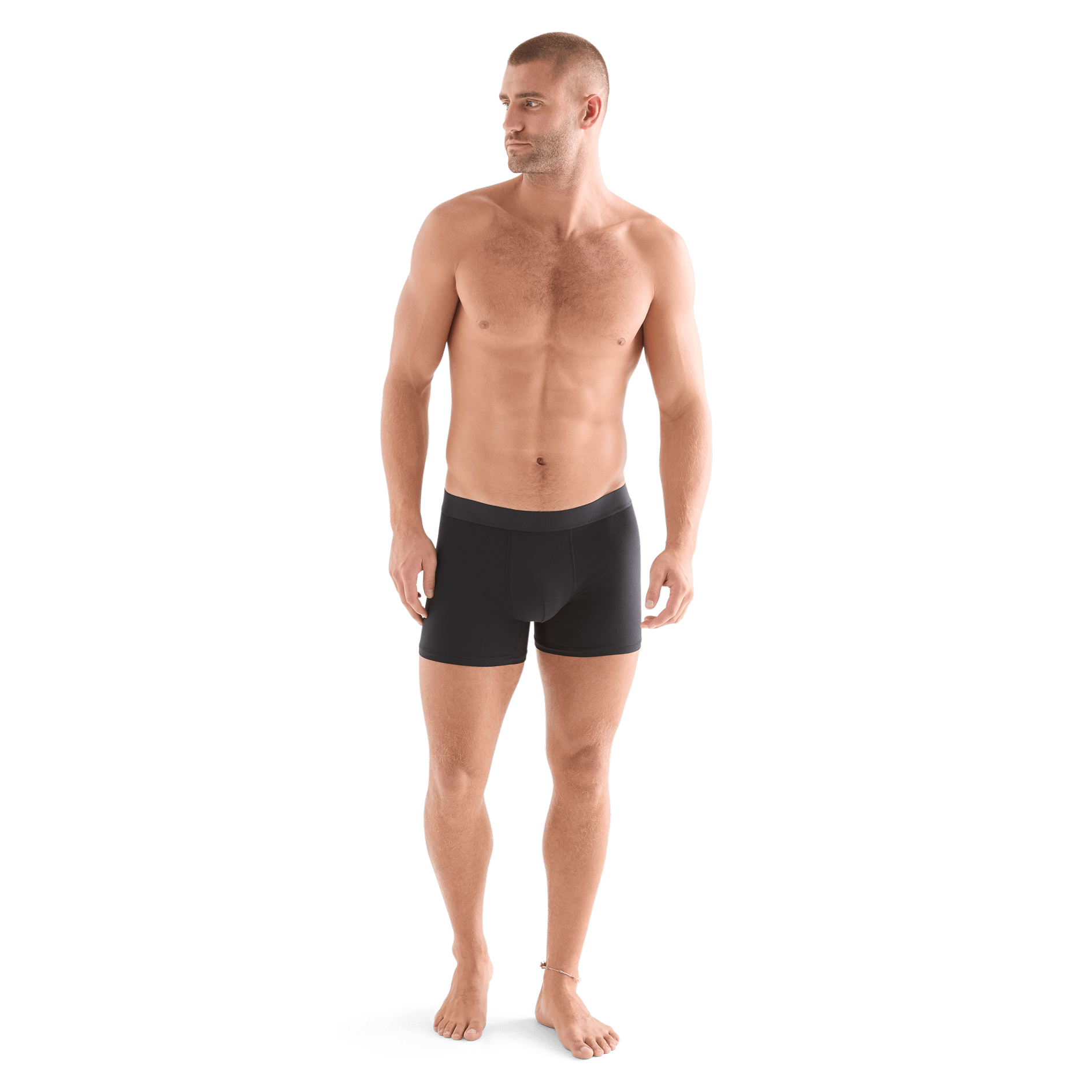 Men's Black Allday Boxer Brief 5" Front Full Body Angle