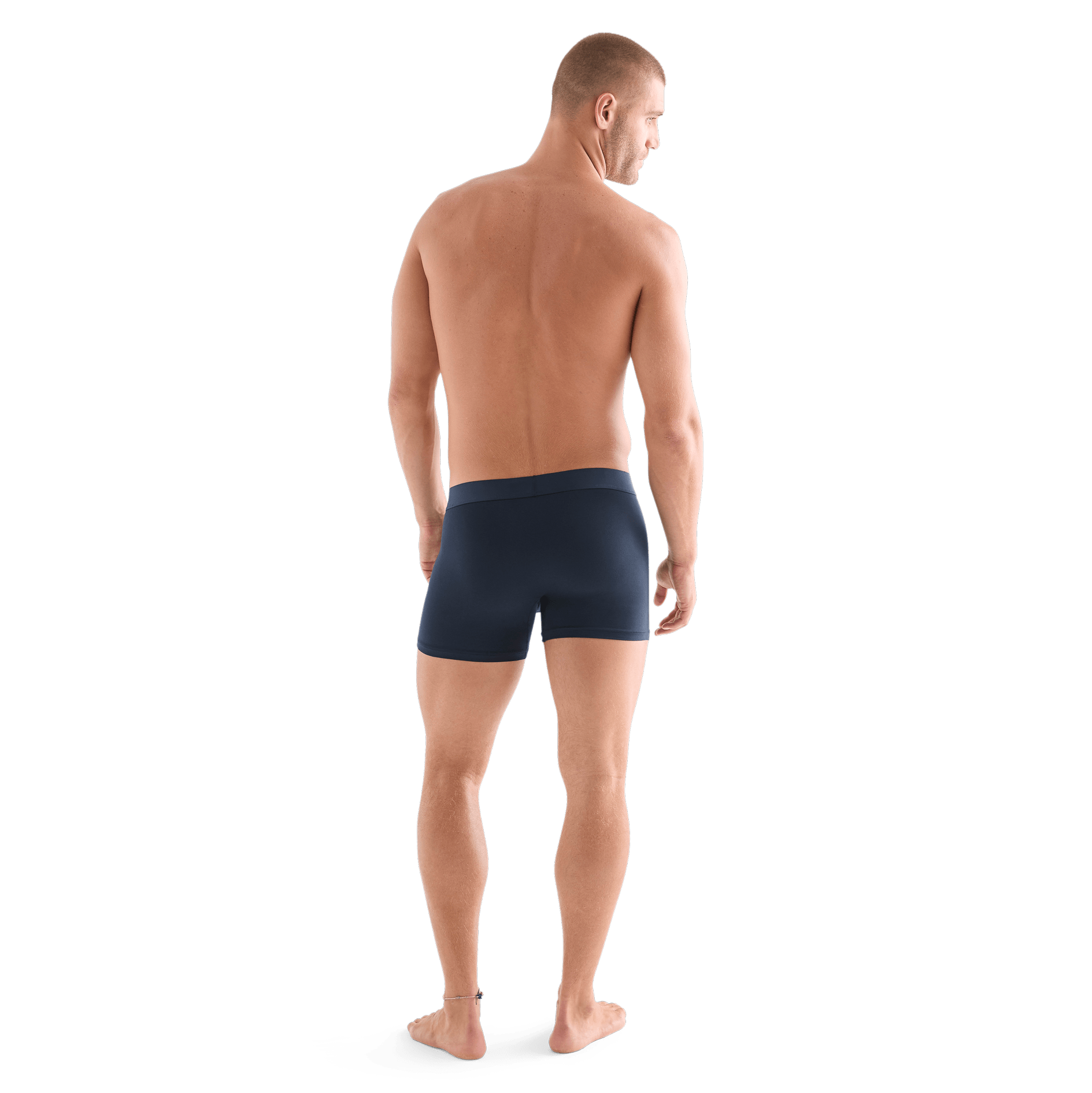 Men's Navy Allday Boxer Brief Back Full Body Angle
