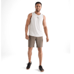 Men's Dark Fallen Rock Solid Stretch Short 9" Front Full Body Angle