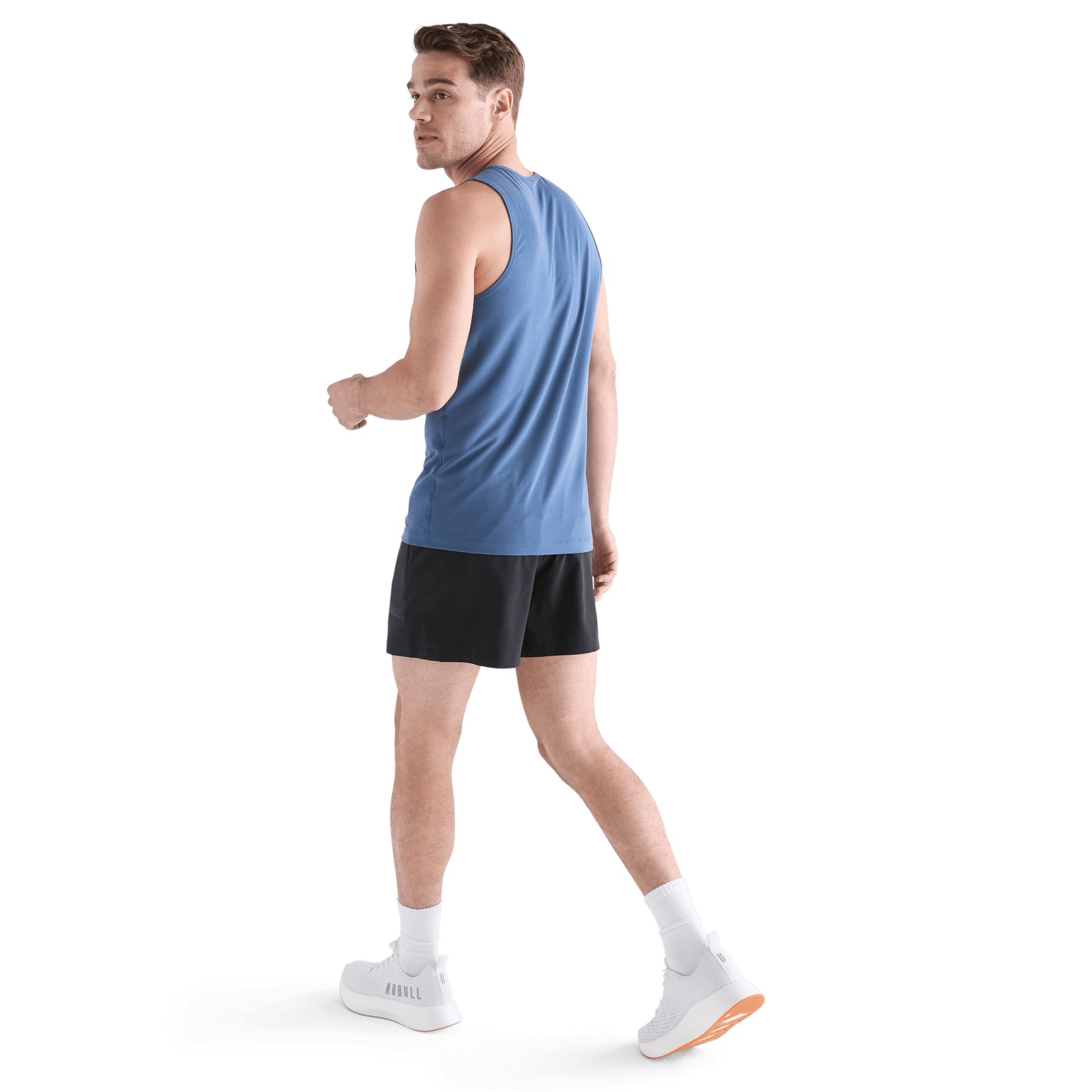 Men's Black Hybrid Short 5" Back Full Body Angle