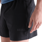 Men's Black Hybrid Short 5" Zipper Pocket Angle