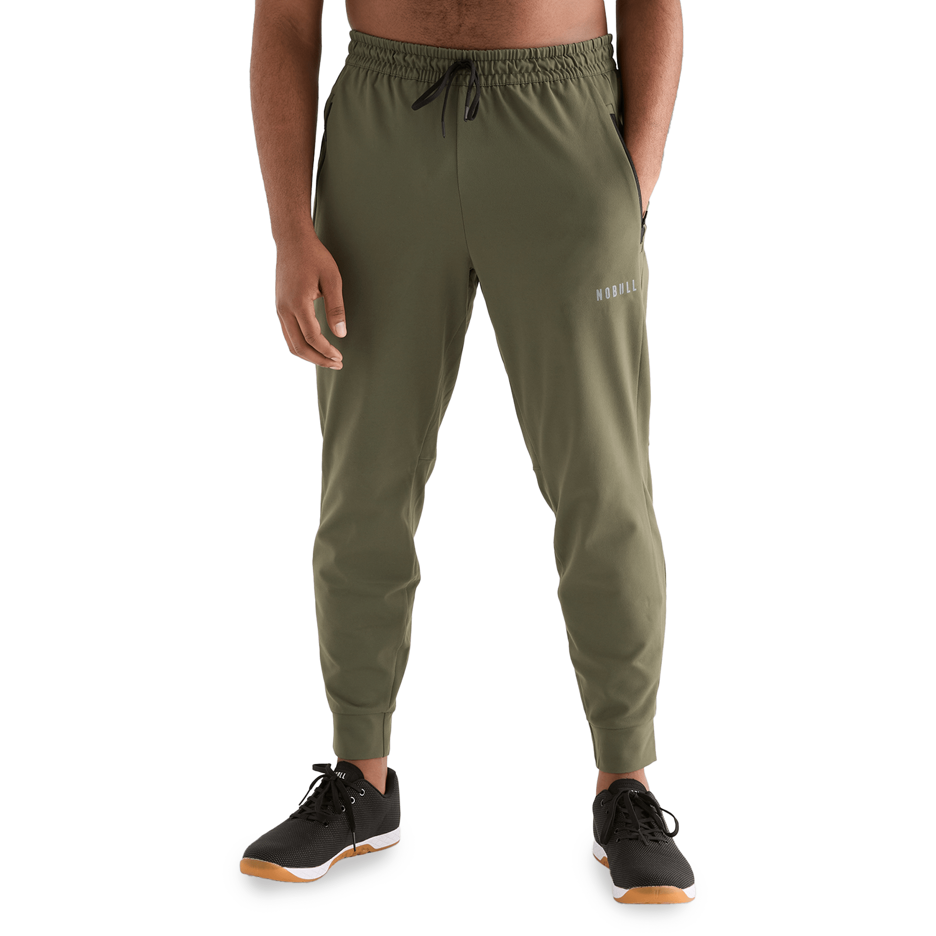 Men's Army Green Jogger Front Angle