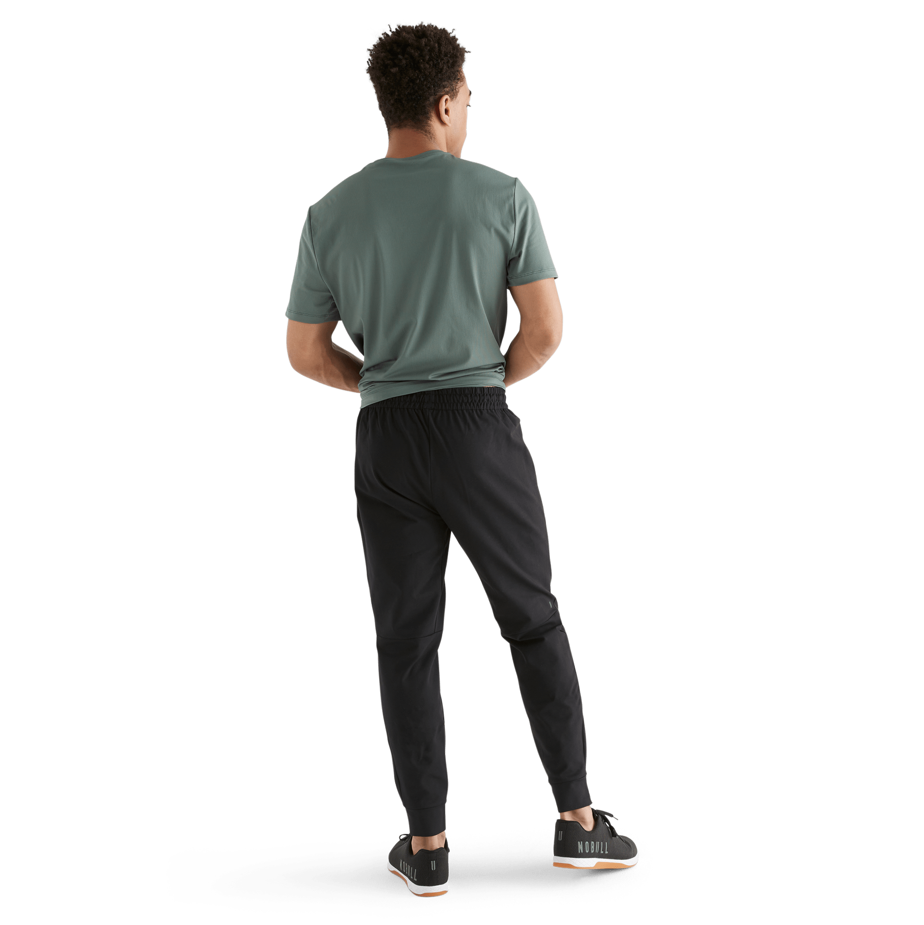 Men's Black Jogger Back Full Body Angle