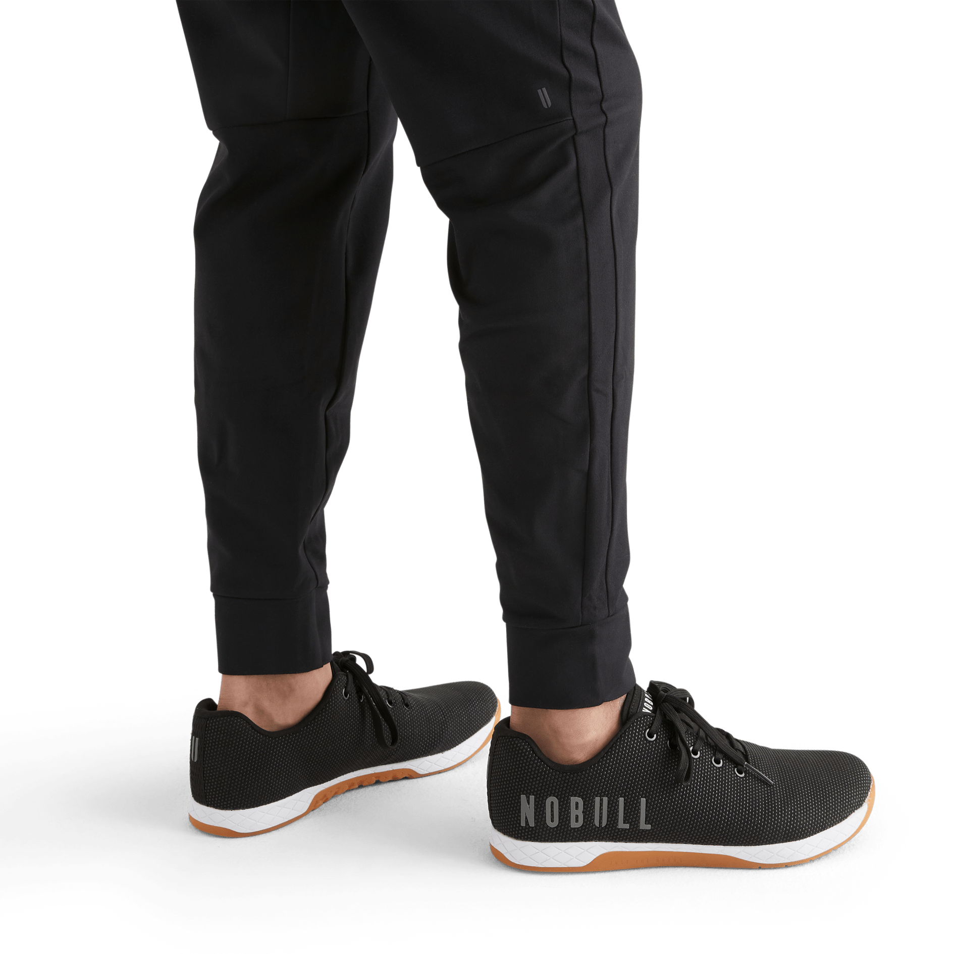 Men's Black Jogger Logo Angle