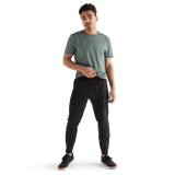 Men's Black Jogger Front Full Body Angle