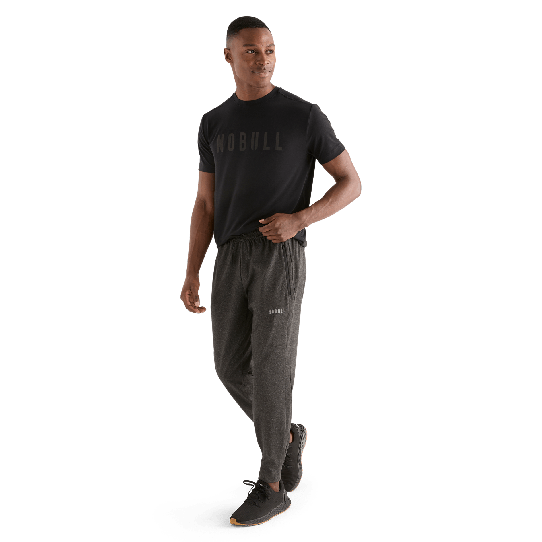 Men's Charcoal Jogger Front Full Body Angle