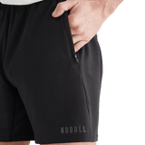 Men's Black Lightweight Knit Short 7" Pocket Angle
