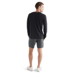 Men's Charcoal Heather Lightweight Knit Short 7" Back Full Body Angle