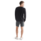 Men's Charcoal Heather Lightweight Knit Short 7" Back Full Body Angle