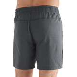 Men's Charcoal Heather Lightweight Knit Short 7" Back Angle