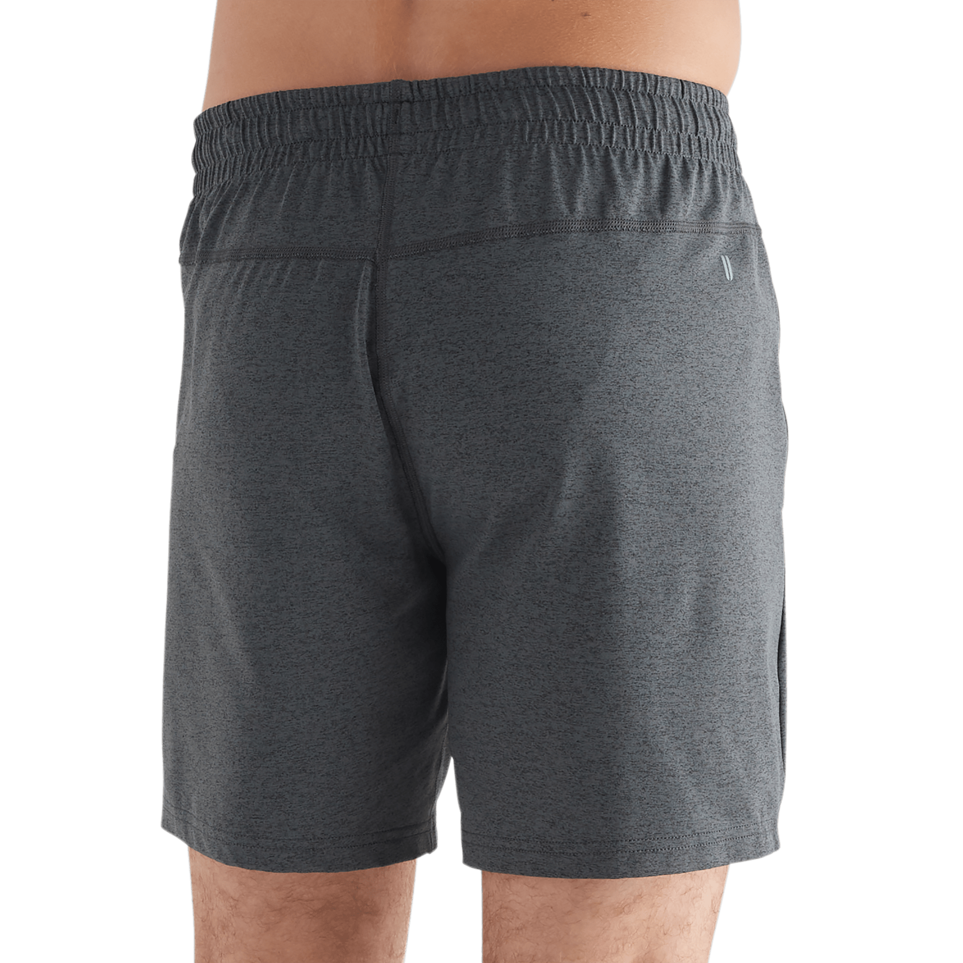 Men's Charcoal Heather Lightweight Knit Short 7" Back Angle