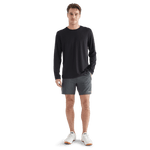 Men's Charcoal Heather Lightweight Knit Short 7" Front Full Body Angle