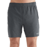 Men's Charcoal Heather Lightweight Knit Short 7" Front Angle