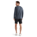 Men's Black Lightweight Knit Short 9" Back Full Body Angle