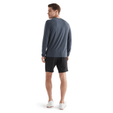 Men's Black Lightweight Knit Short 9" Back Full Body Angle