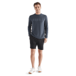 Men's Black Lightweight Knit Short 9" Front Full Body Angle